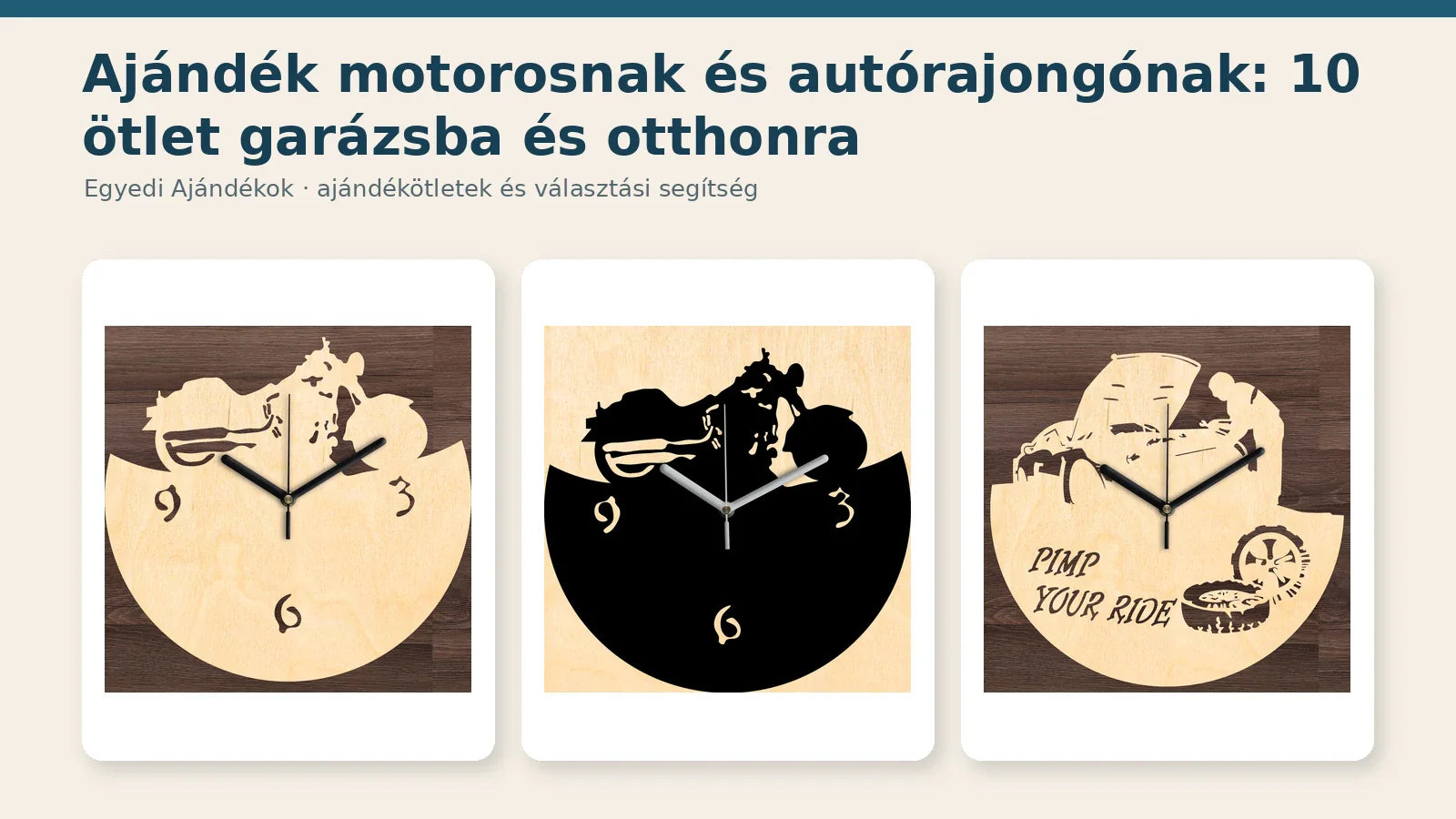 Motoros és autórajongó ajándékötletek faliórákkal és dekorlámpával