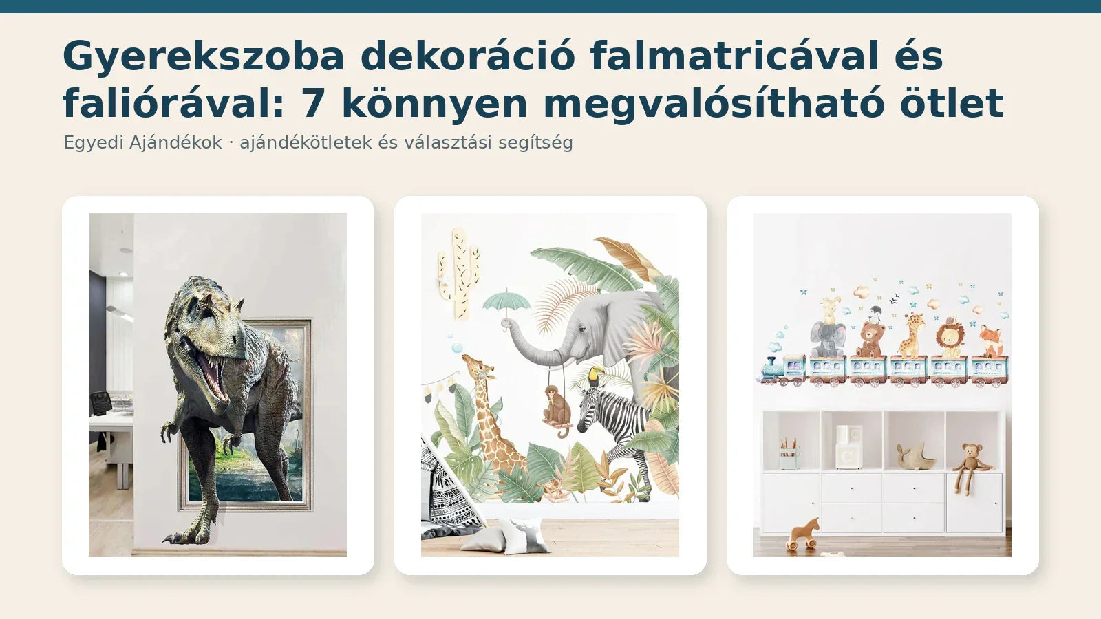 Gyerekszoba dekoráció falmatricával, faliórával és dekorlámpával