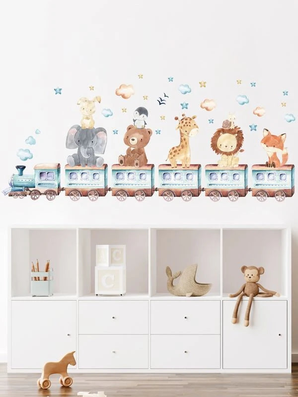 Állatok a vonaton falmatrica