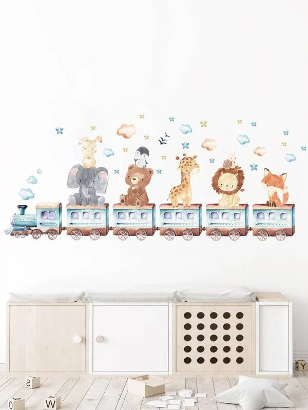 Állatok a vonaton falmatrica