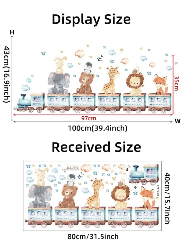 Állatok a vonaton falmatrica