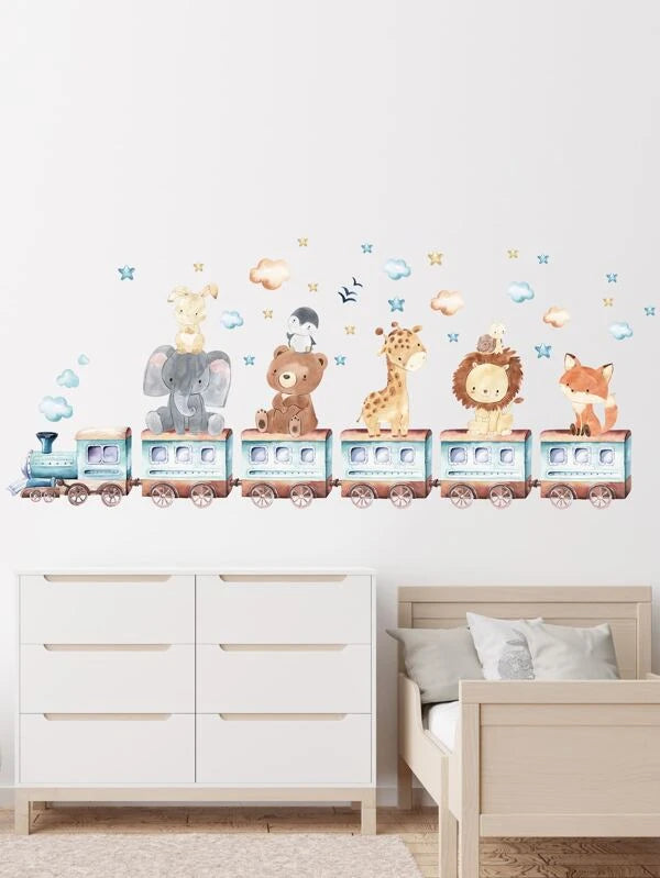 Állatok a vonaton falmatrica