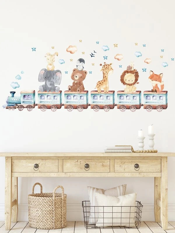 Állatok a vonaton falmatrica