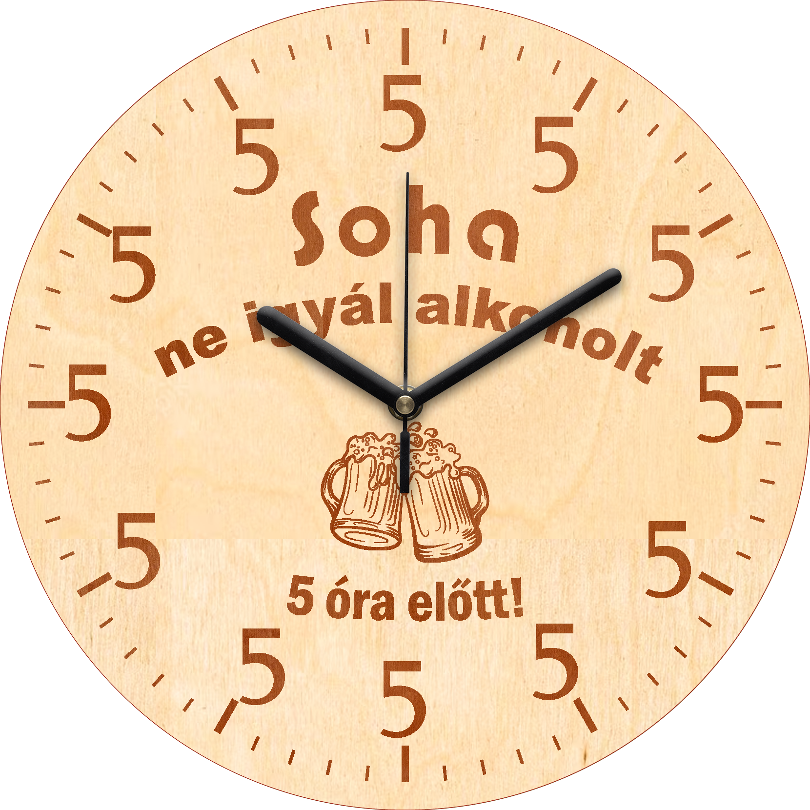 Alkoholos gravírozott falióra