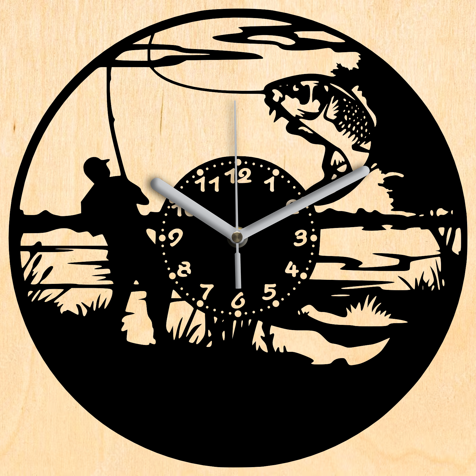 "A nagy fogás" falióra - Fekete