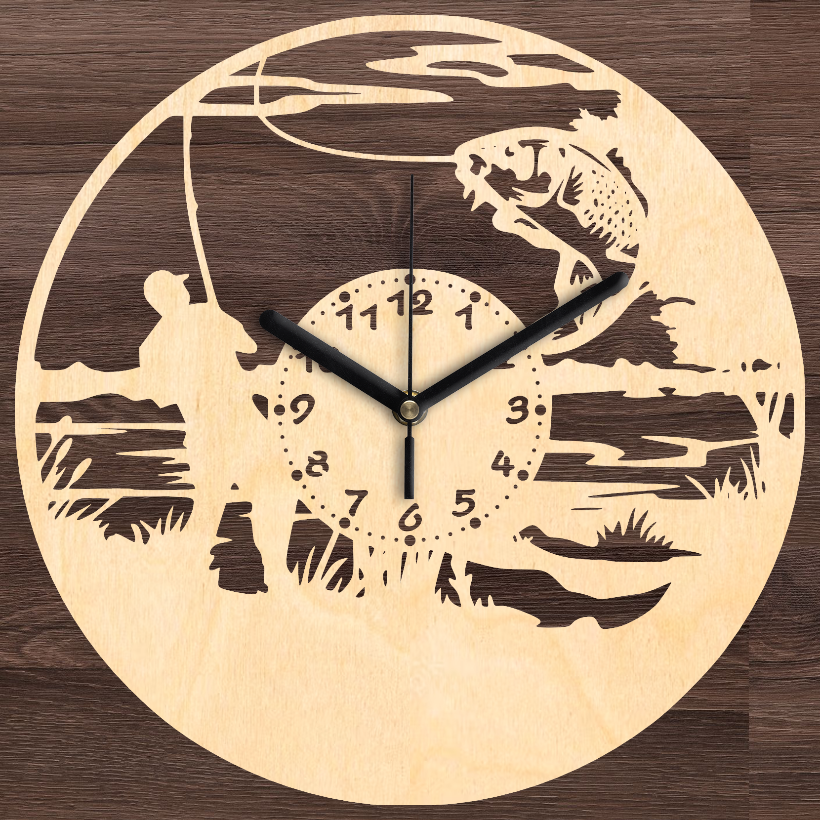 "A nagy fogás" falióra - Fa