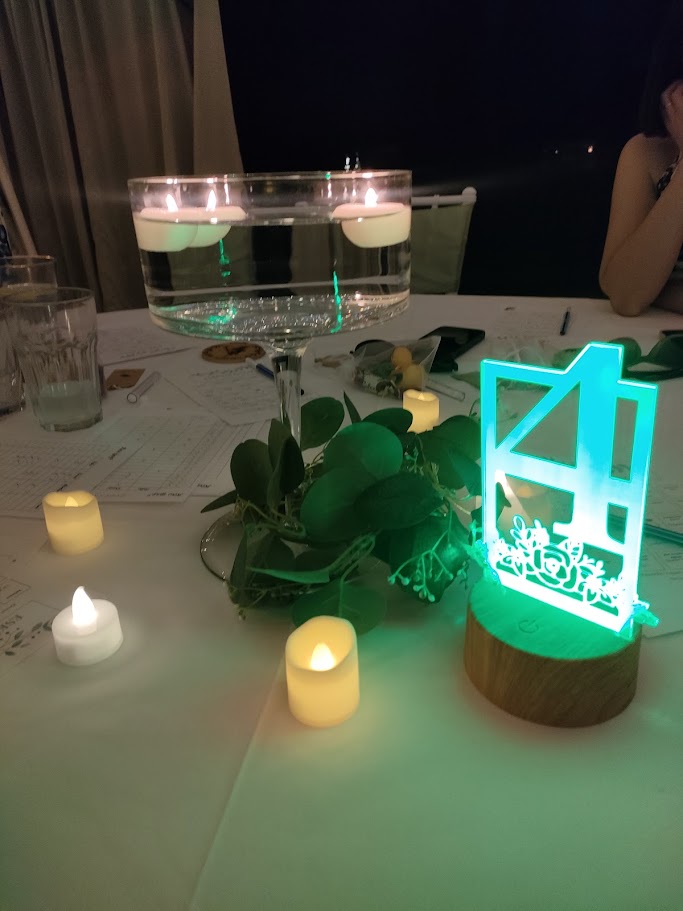 Esküvői asztalszám dekorlámpa