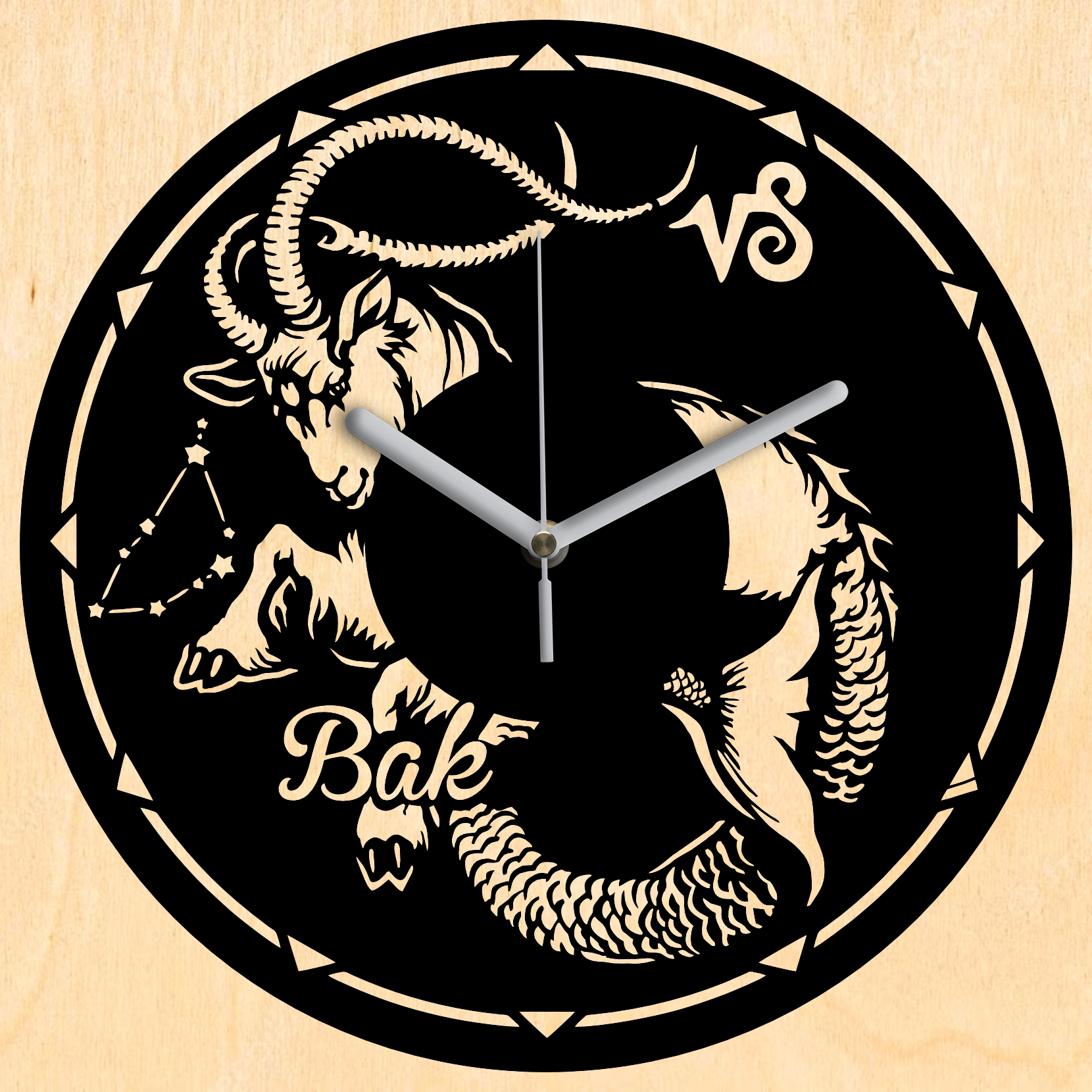 Bak horoszkóp falióra - Fekete