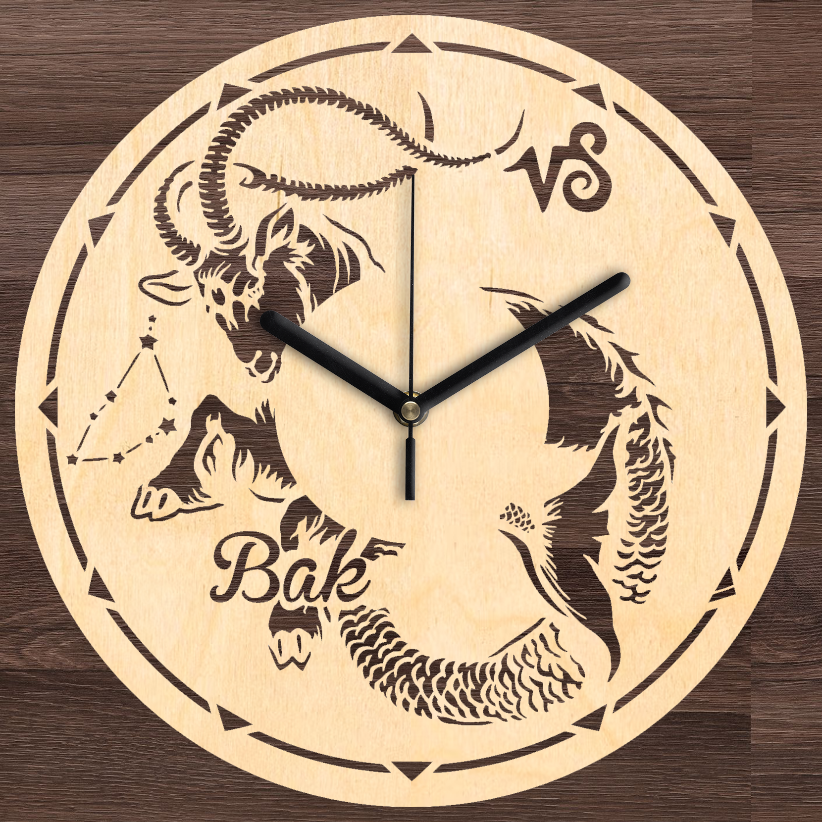 Bak horoszkóp falióra - Fa