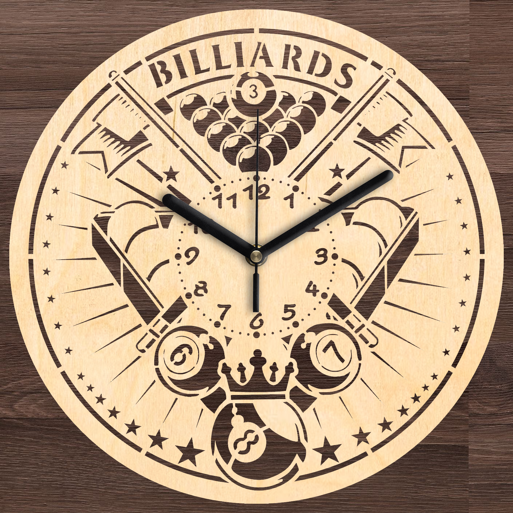 Billiárd falióra - Fa