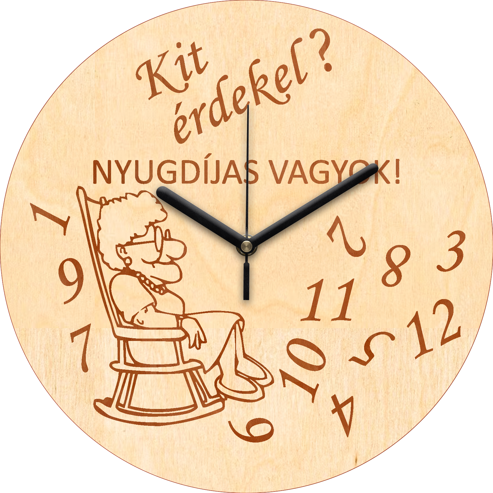 Nyugdíjas gravírozott falióra (női)