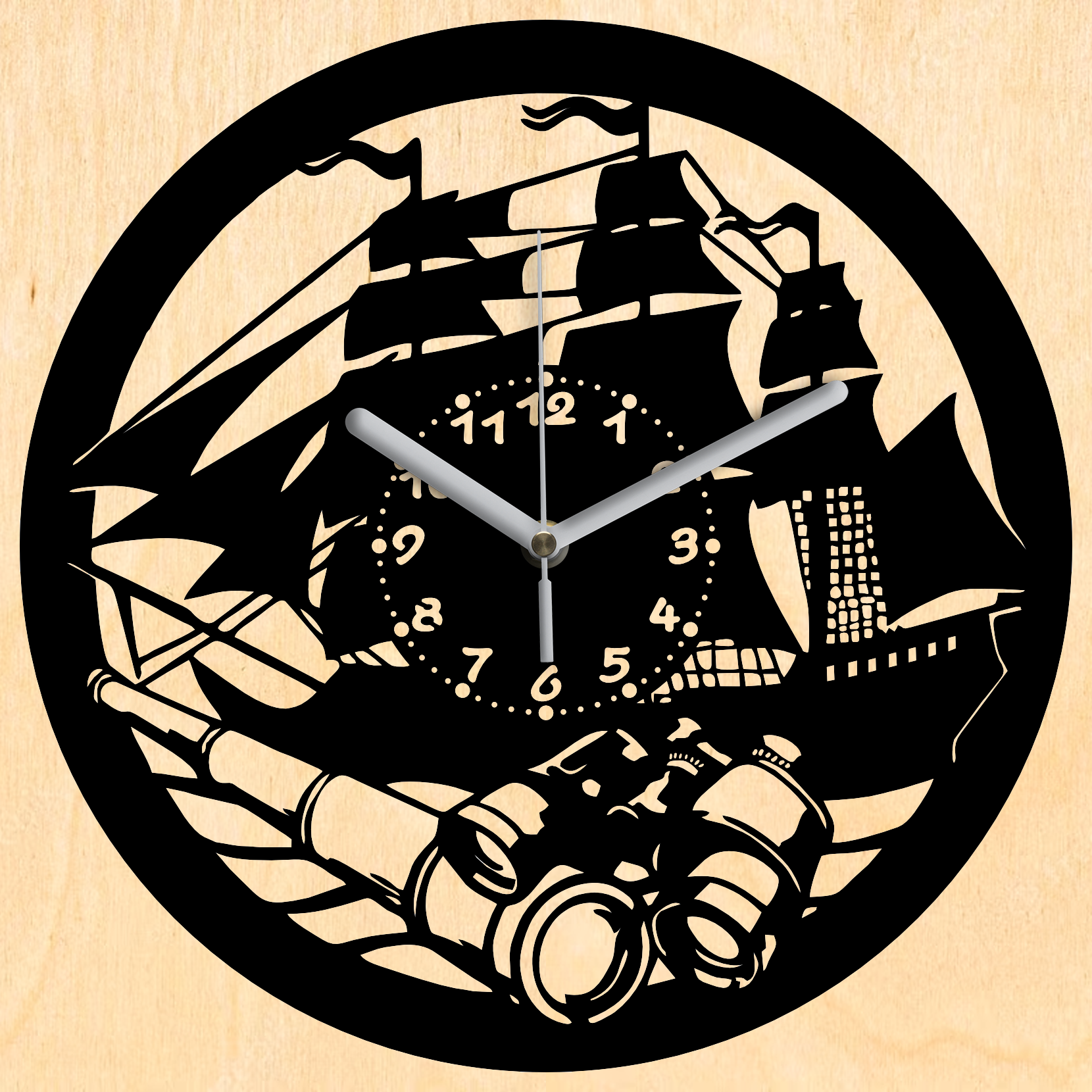 Felfedező falióra - Fekete