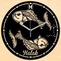Halak horoszkóp falióra - Fekete