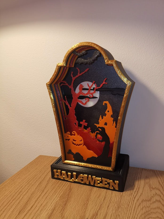 Halloweeni sírkő asztali dísz