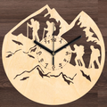 Hegymászós falióra - Fa