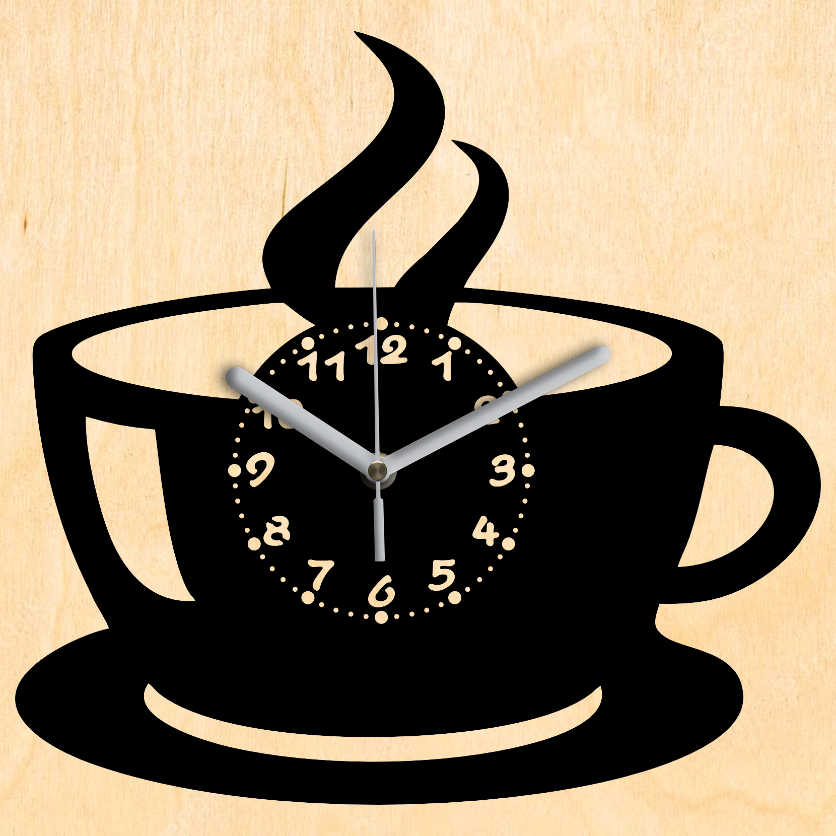 Kávéscsésze falióra - Fekete