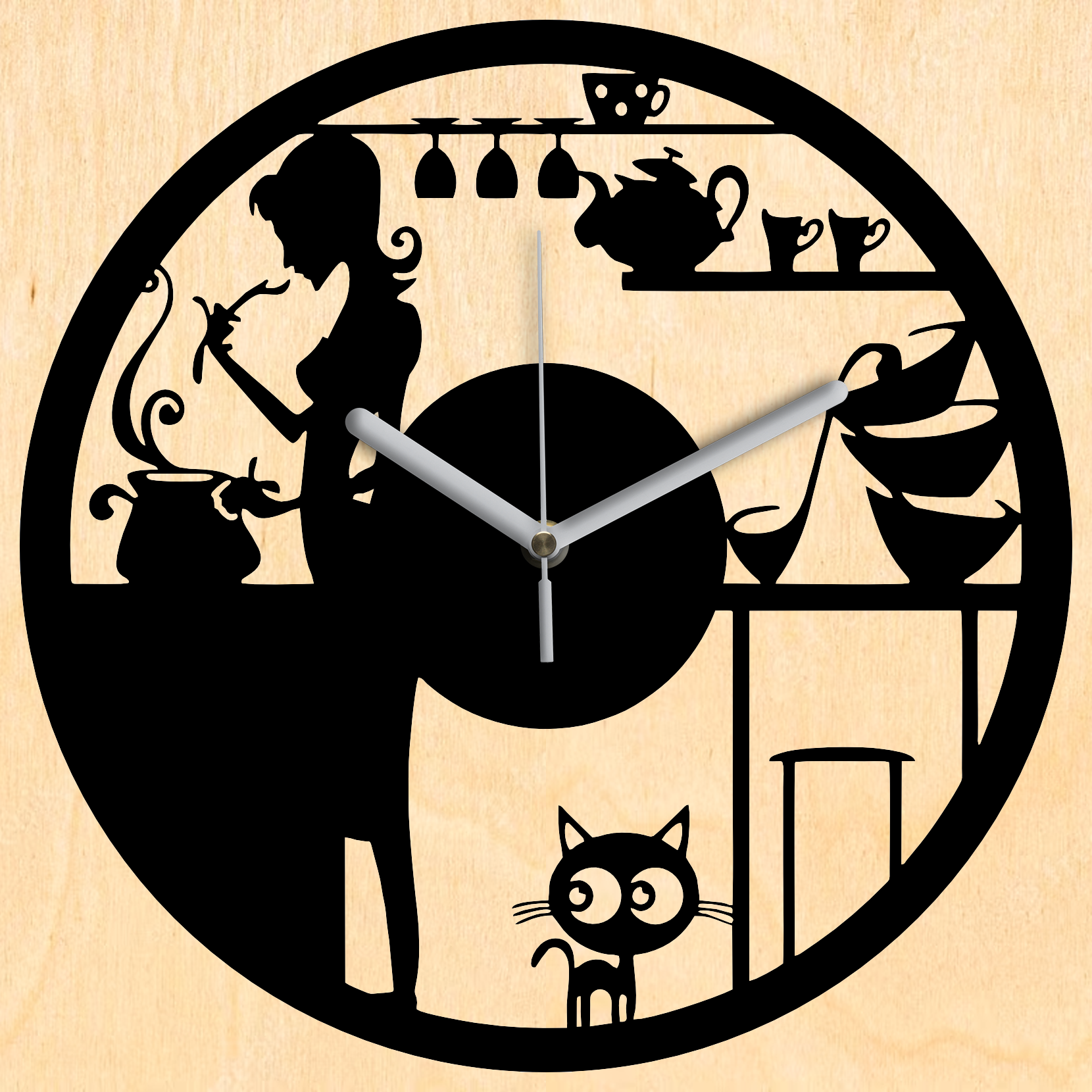 Konyhatündér falióra - Fekete