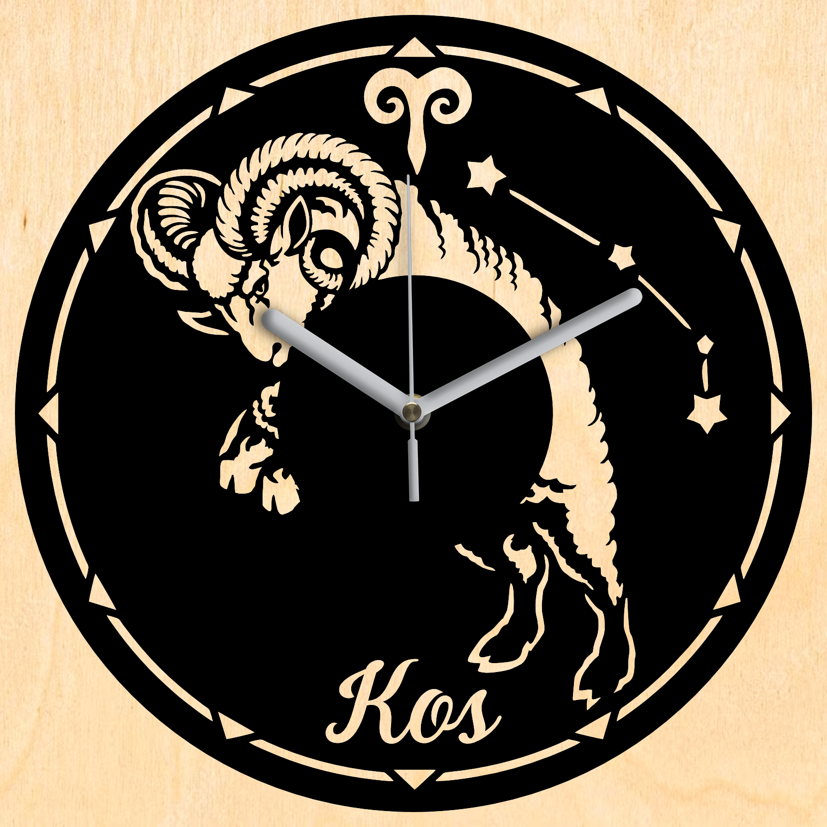 Kos horoszkóp falióra - Fekete