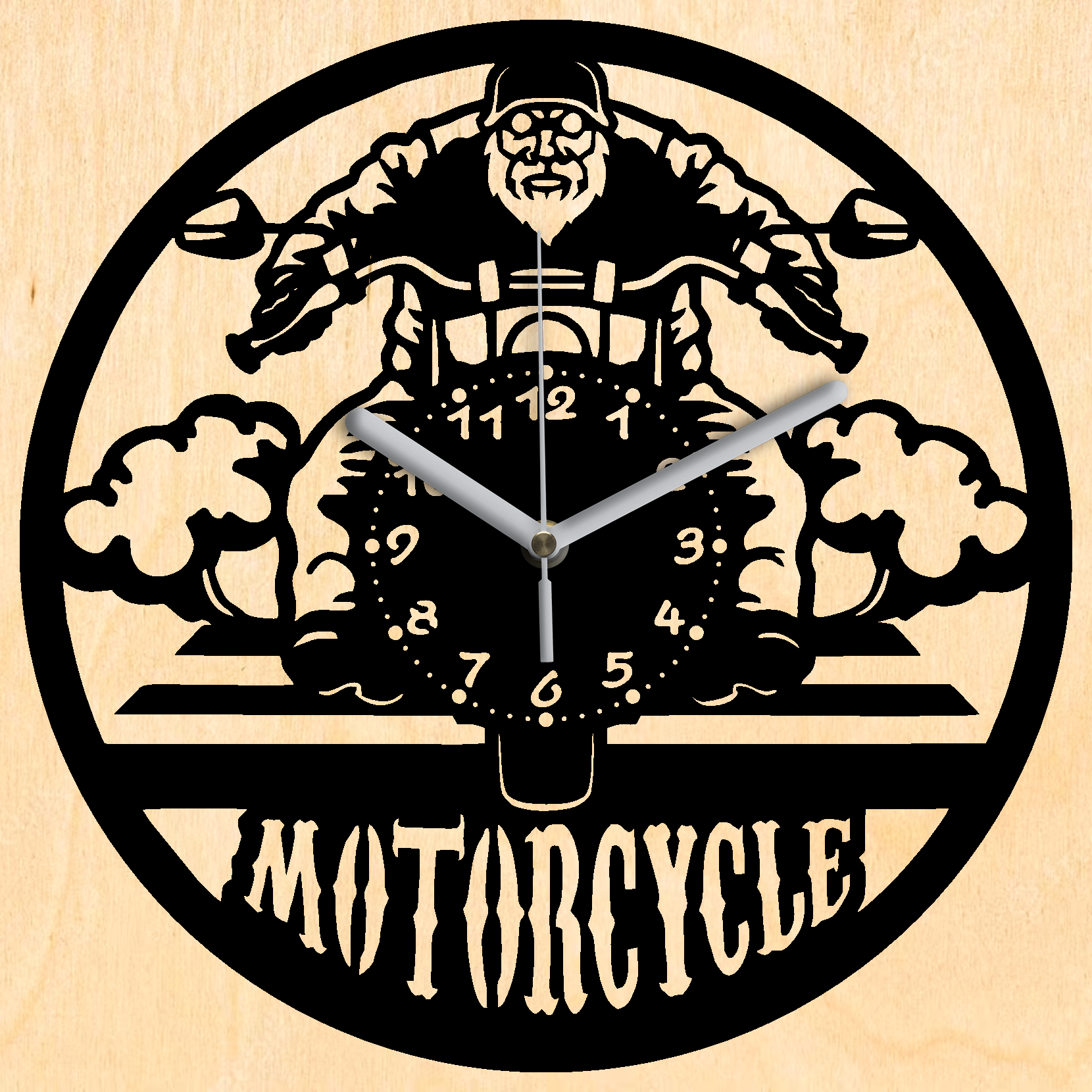 Motorozós falióra - Fekete