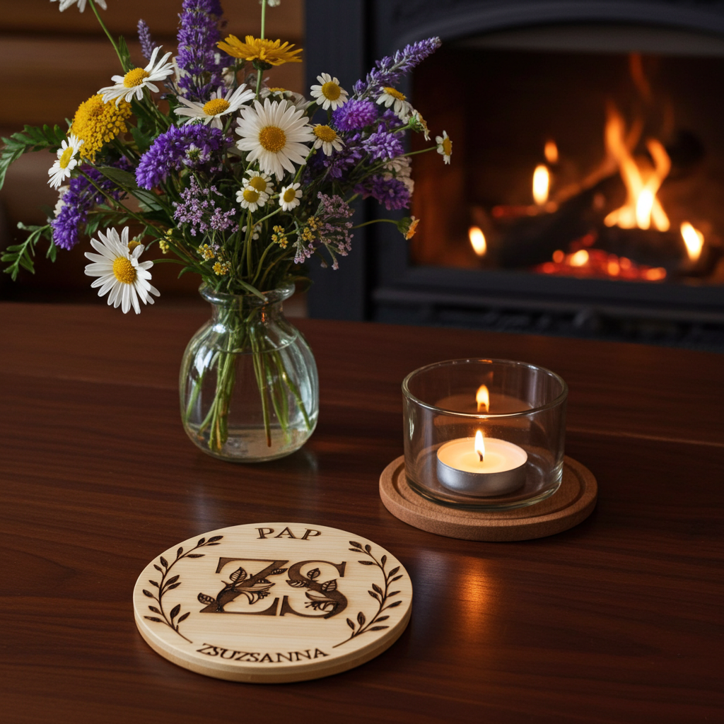 Esküvői ültető - bambusz poháralátét