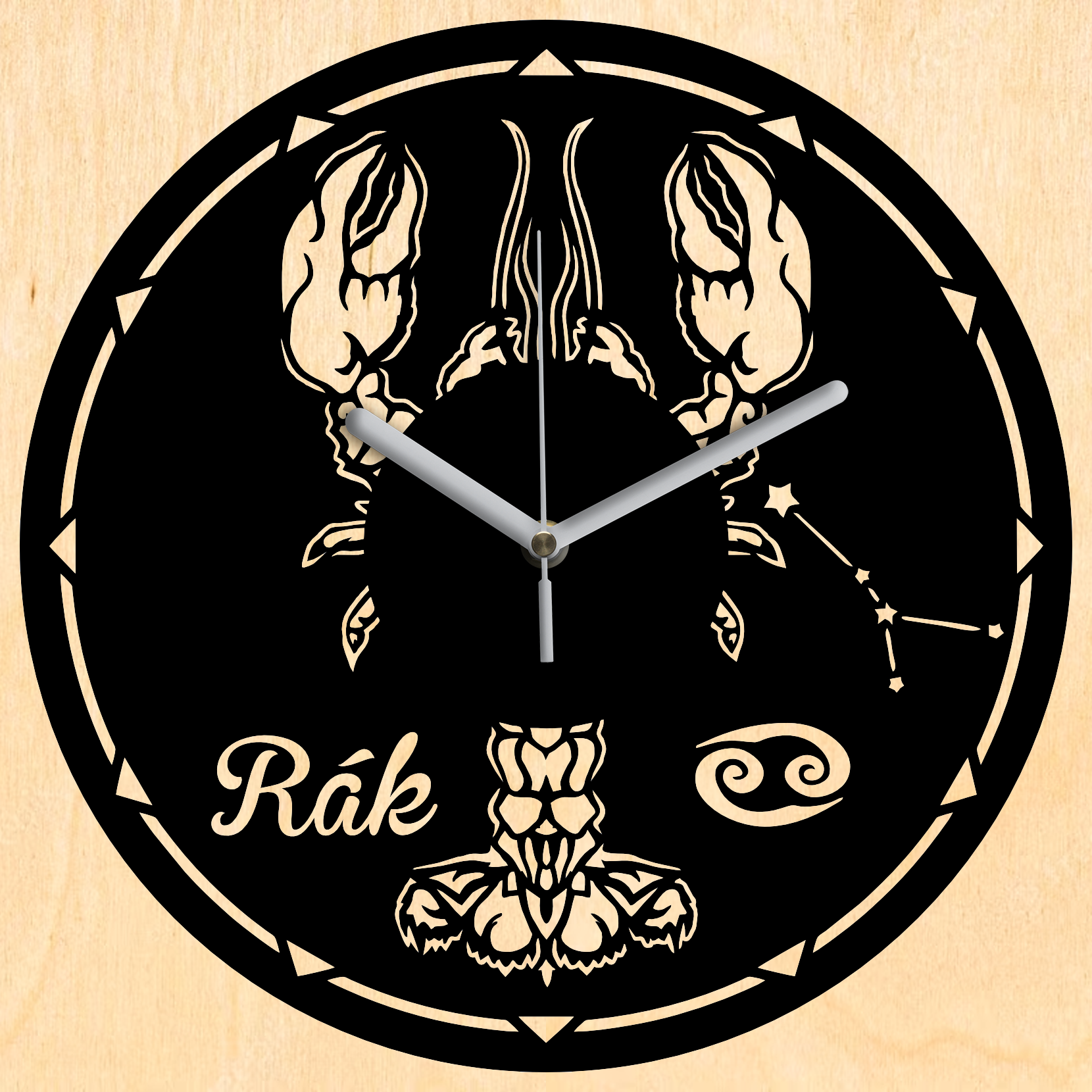 Rák horoszkóp falióra - Fekete