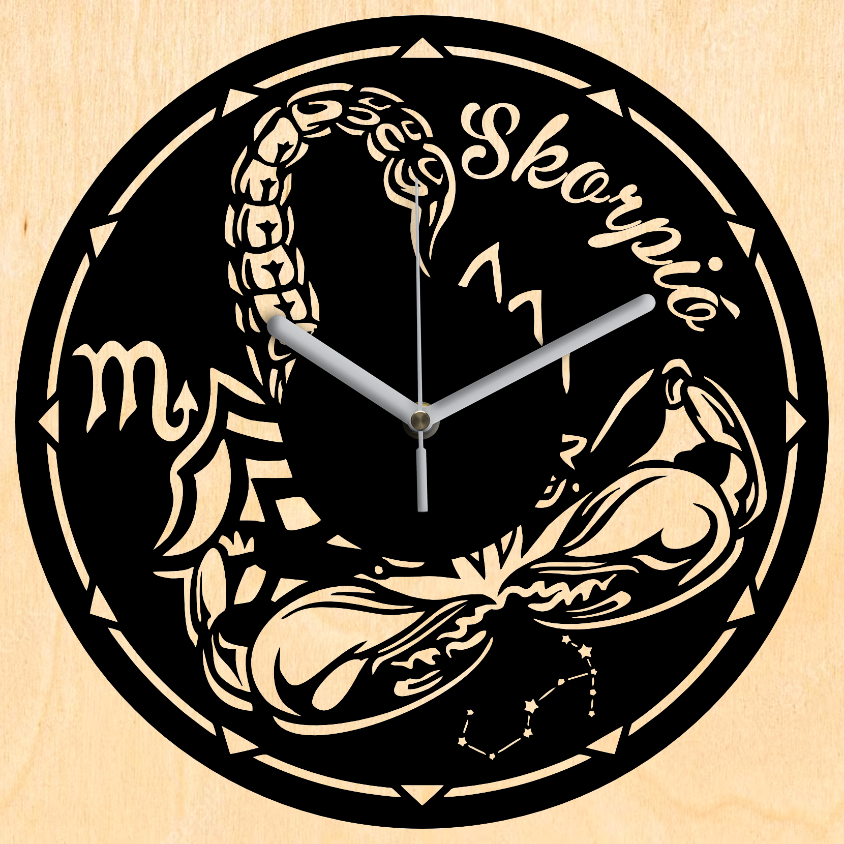 Skorpió horoszkóp falióra - Fekete