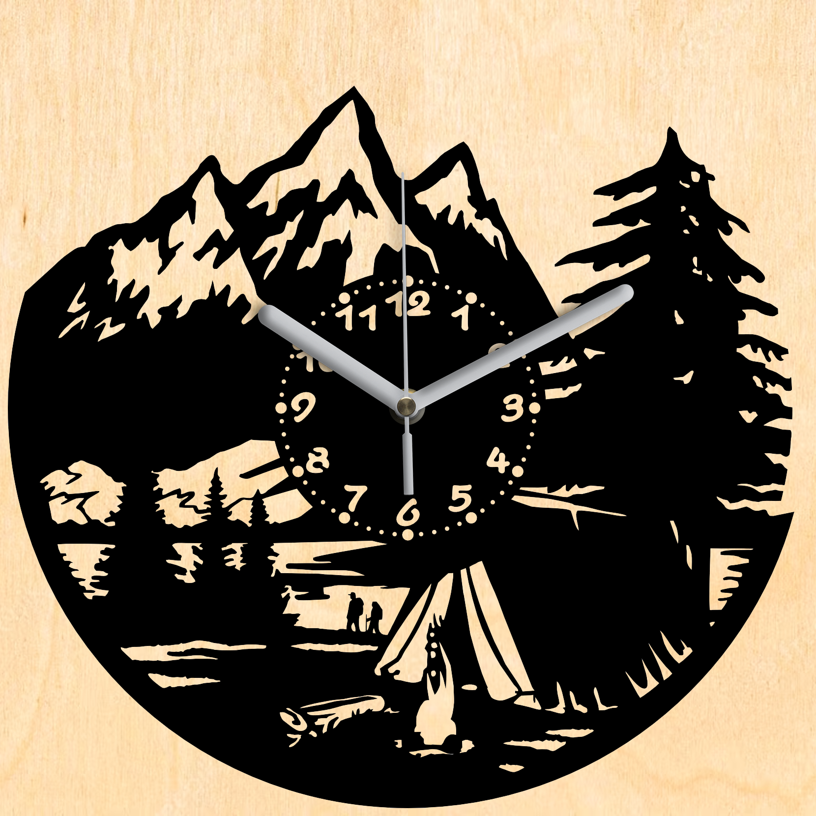 Táborozós falióra - Fekete