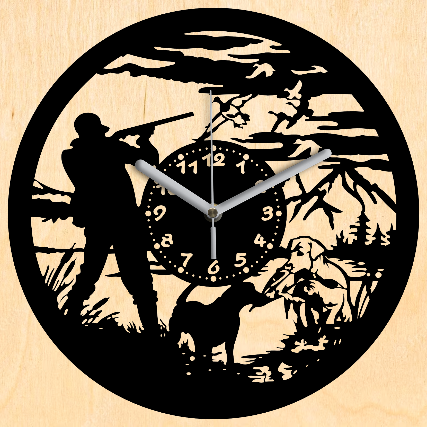 Vadászat falióra - Fekete