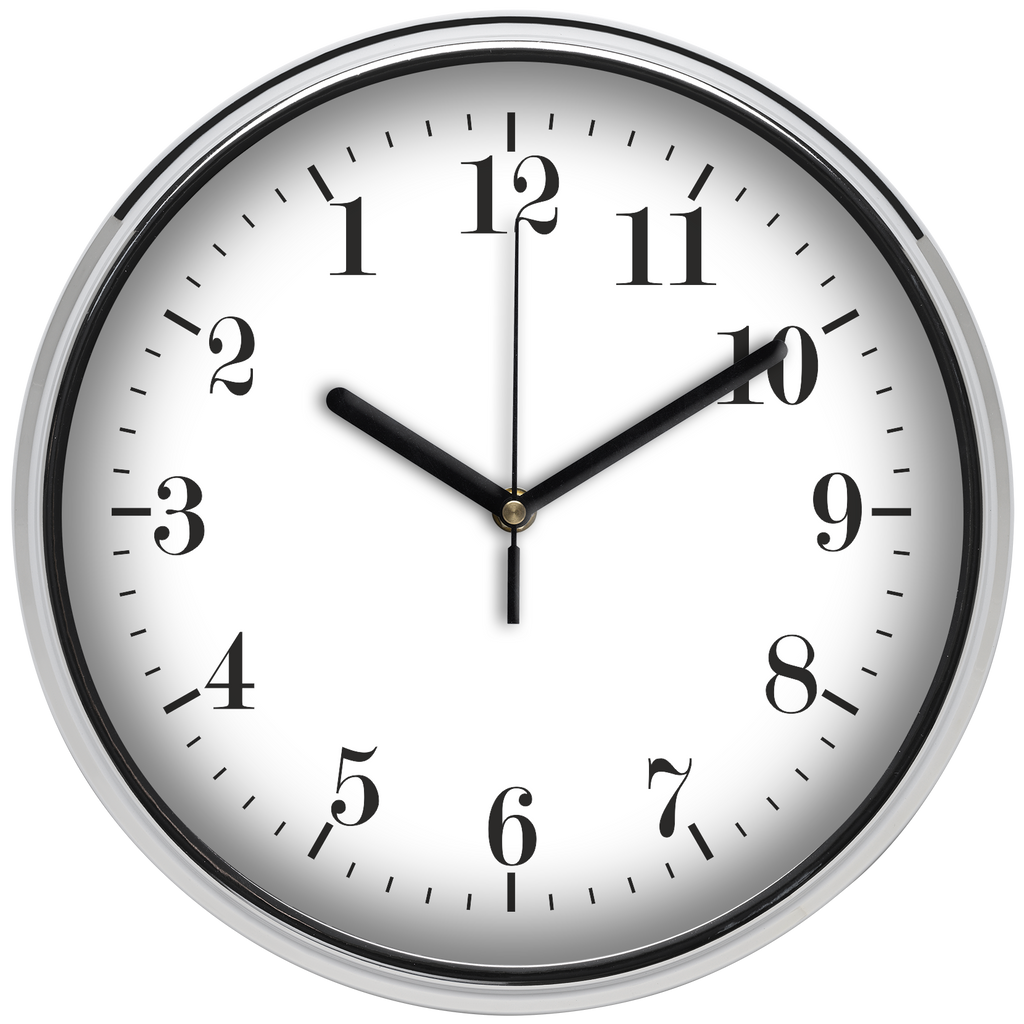 Visszafelé járó (fordított) falióra, 30 cm