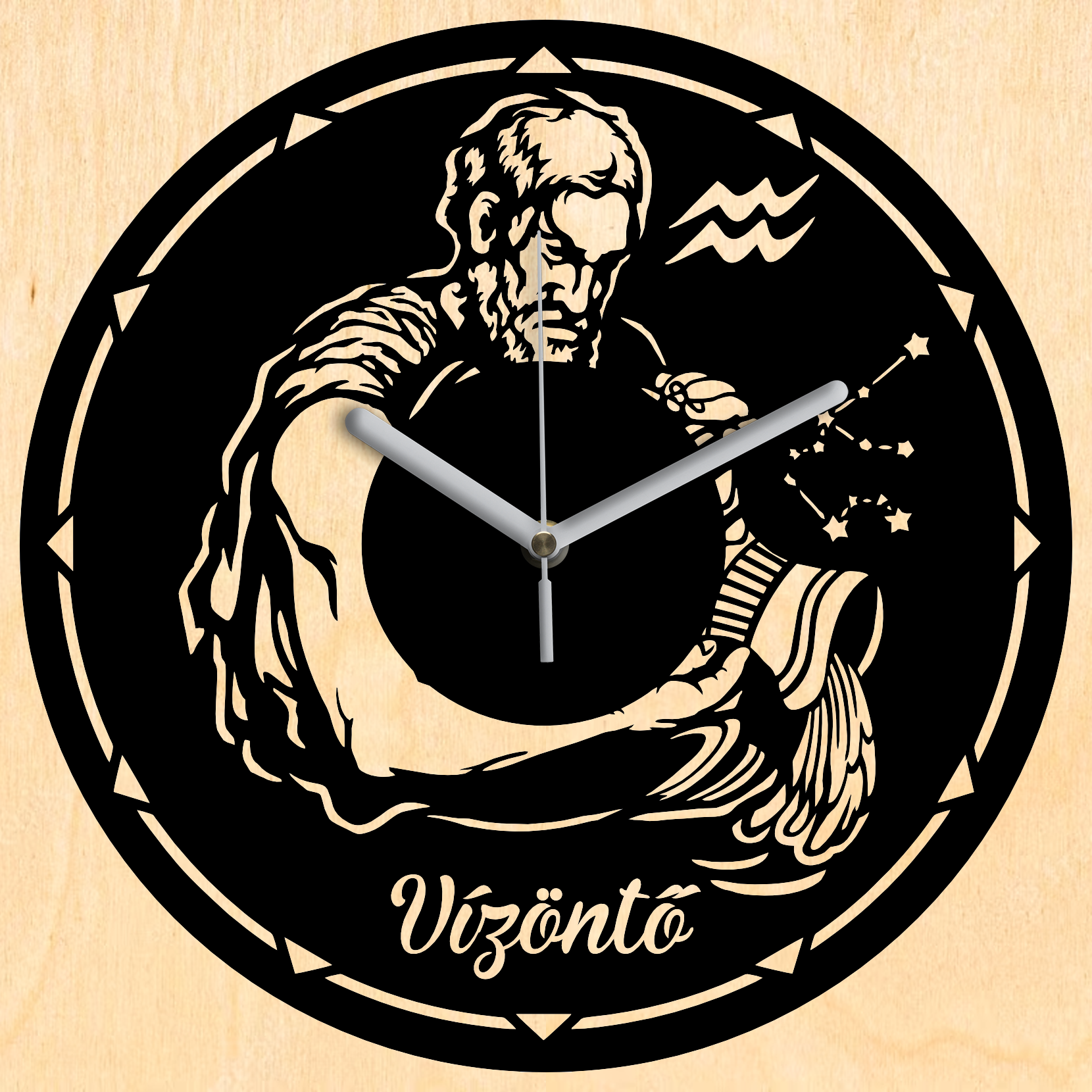 Vízöntő horoszkóp falióra - Fekete