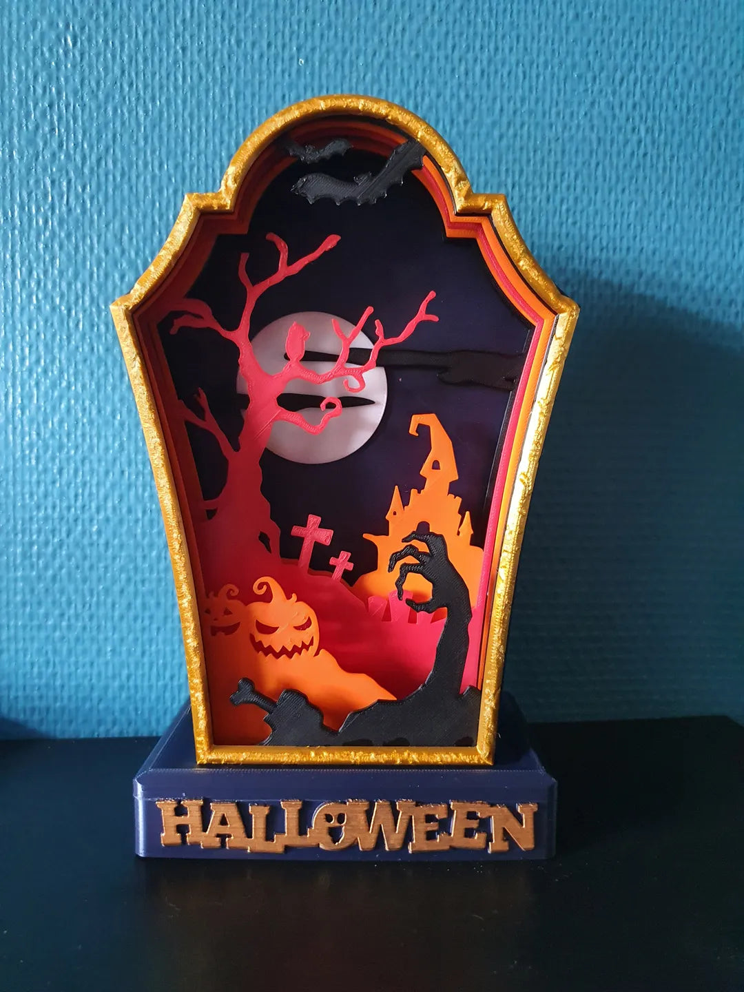 Halloweeni sírkő asztali dísz